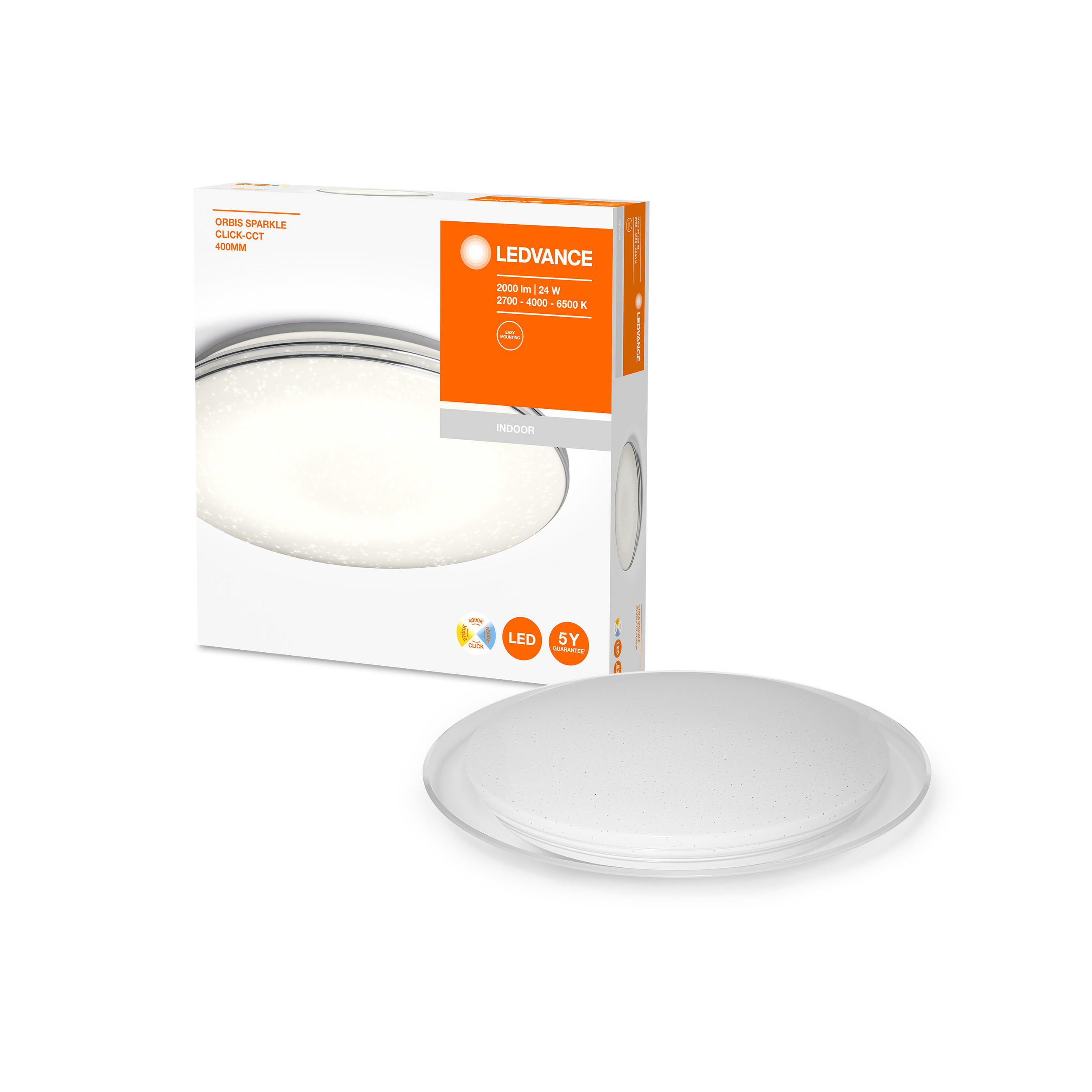 LED-DECKENLEUCHTE Orbis Sparkle 52,6/45,1/46,9 cm   - Weiß, Basics, Kunststoff/Metall (52,6/45,1/46,9cm) - Ledvance