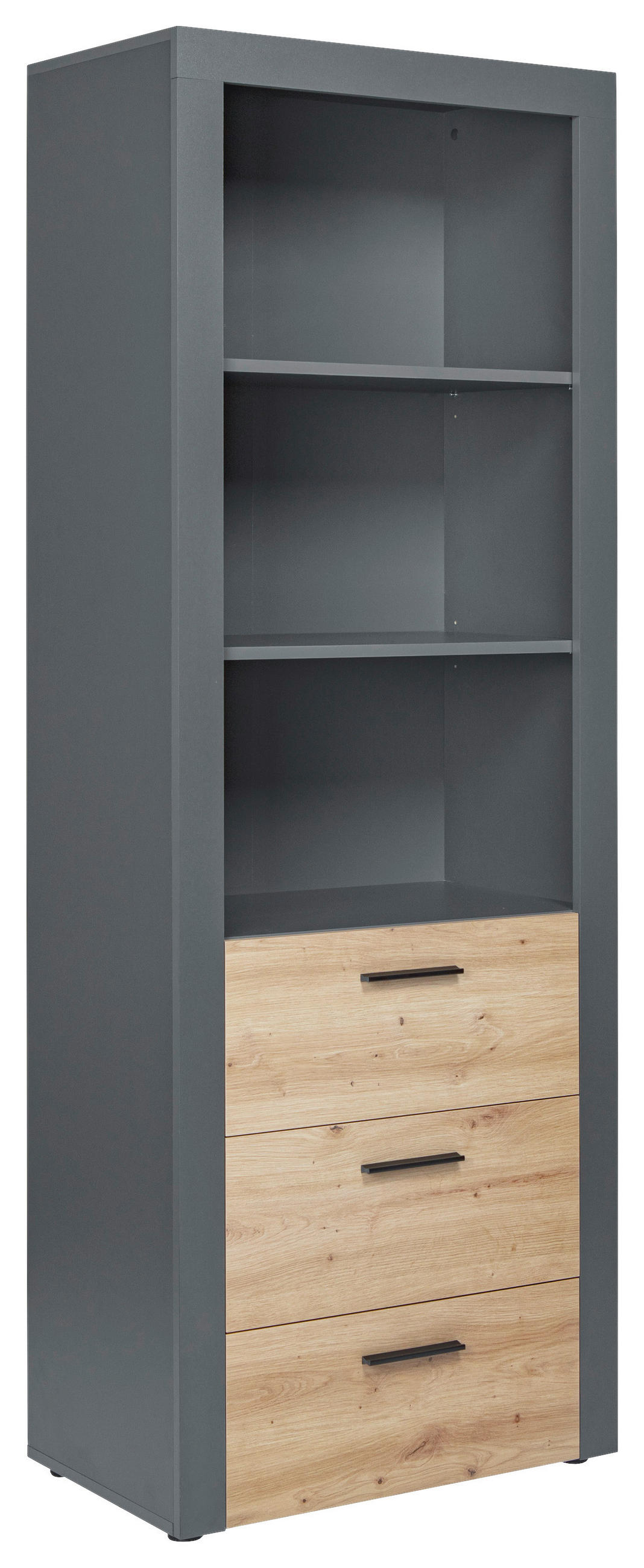 REGAL Anthrazit, Eiche Artisan  - Anthrazit/Eiche Artisan, Basics, Holzwerkstoff (68,6/190/41,6cm) - MID.YOU