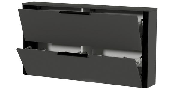 HÄNGESCHUHSCHRANK Anthrazit, Schwarz - Anthrazit/Schwarz, Design, Holzwerkstoff/Metall (152/80/28cm) - Dieter Knoll