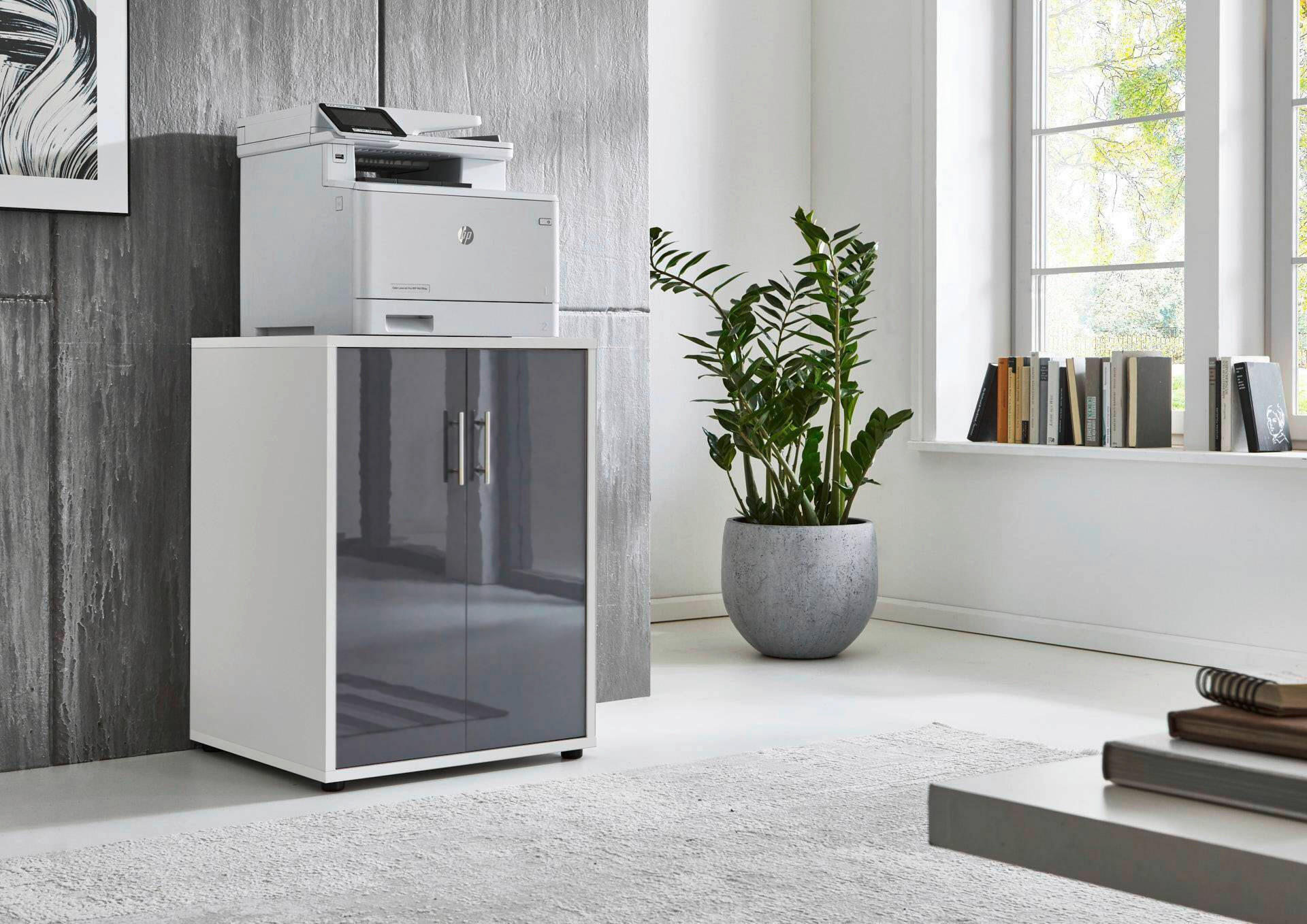 AKTENSCHRANK Eichefarben  - Eichefarben/Weiß, MODERN, Holzwerkstoff (54/74/50cm) - MID.YOU