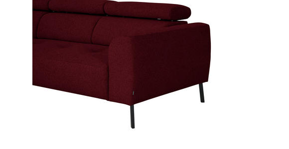 ECKSOFA in Chenille Rot 205/280 cm - Rot/Schwarz, Design, Textil/Metall (205/280cm) - Xora