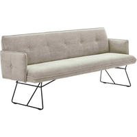 SITZBANK 212/89/70 cm Feincord Mokka Metall  - Schwarz/Mokka, Design, Textil/Metall (212/89/70cm) - Pure Home Lifestyle