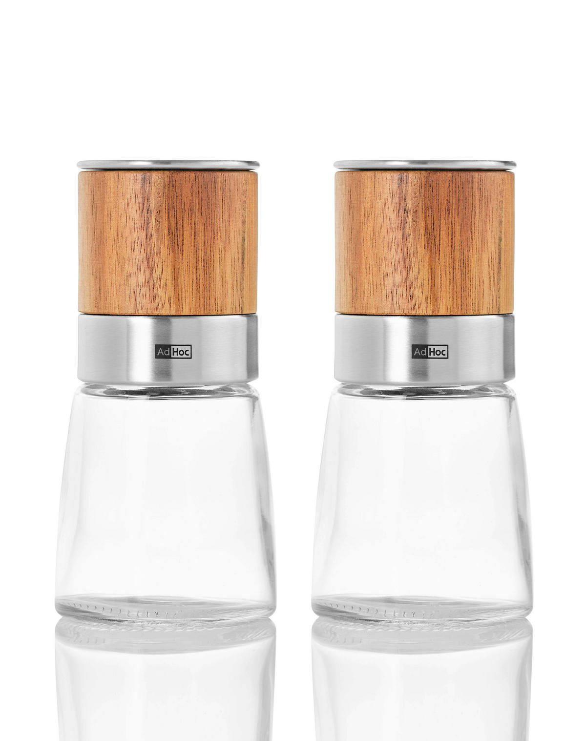 SALZ- UND PFEFFERMÜHLE AKSIA  - Design, Glas/Holz (6,5/13,5cm) - AdHoc