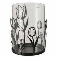 WINDLICHT - Schwarz, LIFESTYLE, Glas (11/14cm)