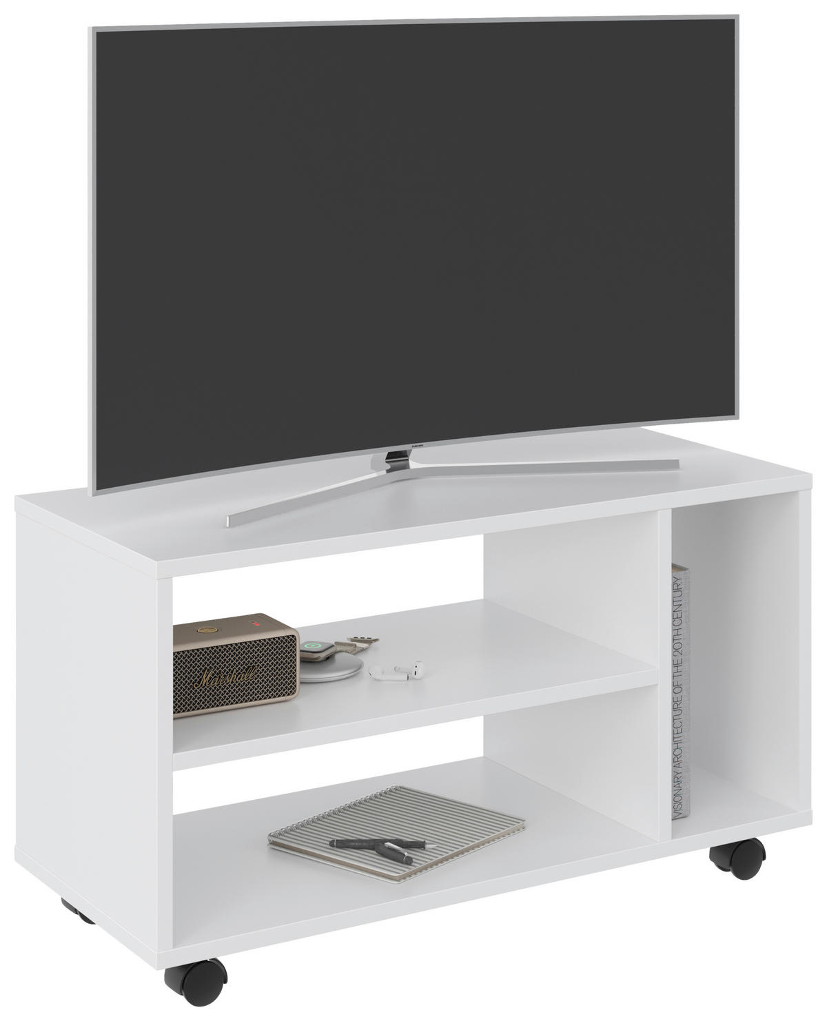 TV-ELEMENT - Weiß, Basics, Holzwerkstoff (73,5/42/33,5cm) - Boxxx