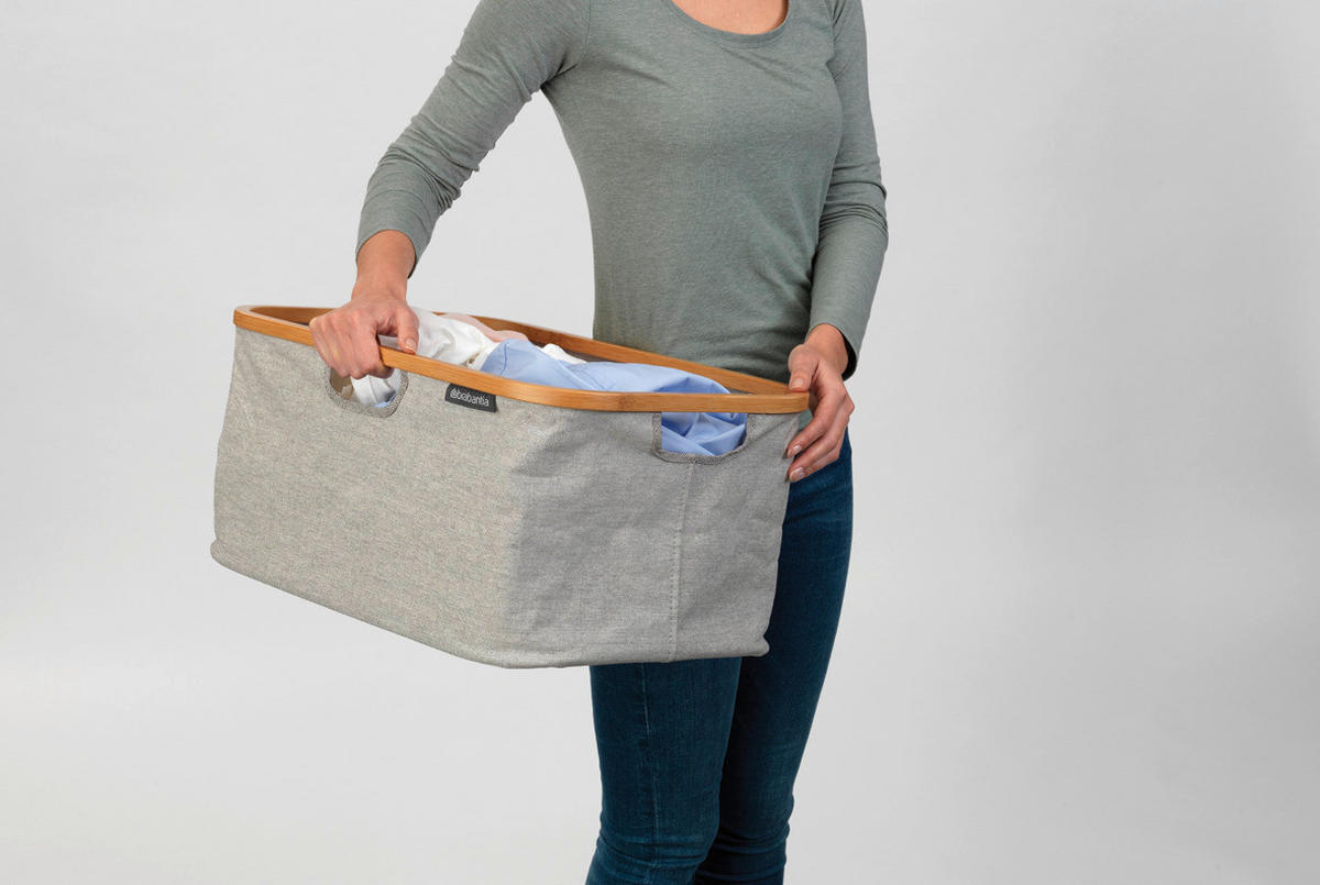 KÔŠ NA BIELIZEŇ - sivá, Design, textil (36/54/26,5cm) - Brabantia