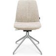 STUHL  in Aluminium Bouclé Metall, Textil  - Creme/Alufarben, Design, Textil/Metall (46/81,5-84,5/55cm) - Johann Jakob