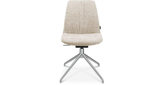 STUHL in Aluminium Bouclé Metall, Textil - Creme/Alufarben, Design, Textil/Metall (46/81,5-84,5/55cm) - Johann Jakob