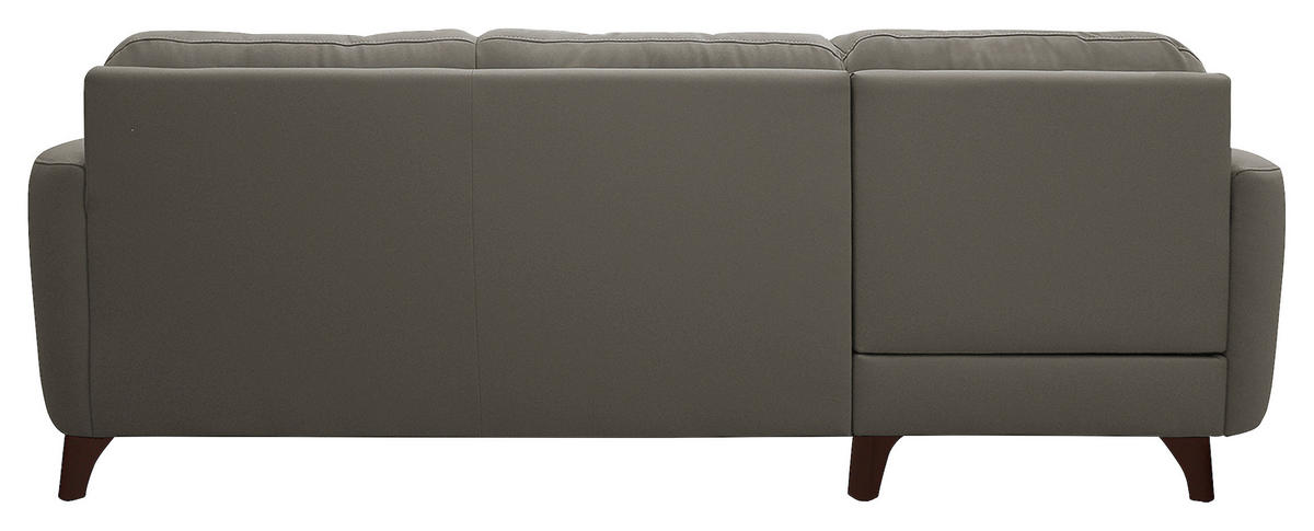 ECKSOFA in Lederlook Echtleder Schlammfarben  - Schlammfarben/Buchefarben, Design, Leder/Holz (238/168cm) - Livetastic