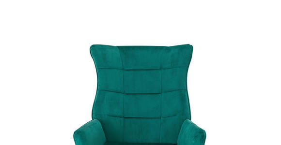 SCHAUKELSTUHL in Samt Grün, Schwarz - Schwarz/Grün, Trend, Holz/Textil (96/89/68cm) - Xora