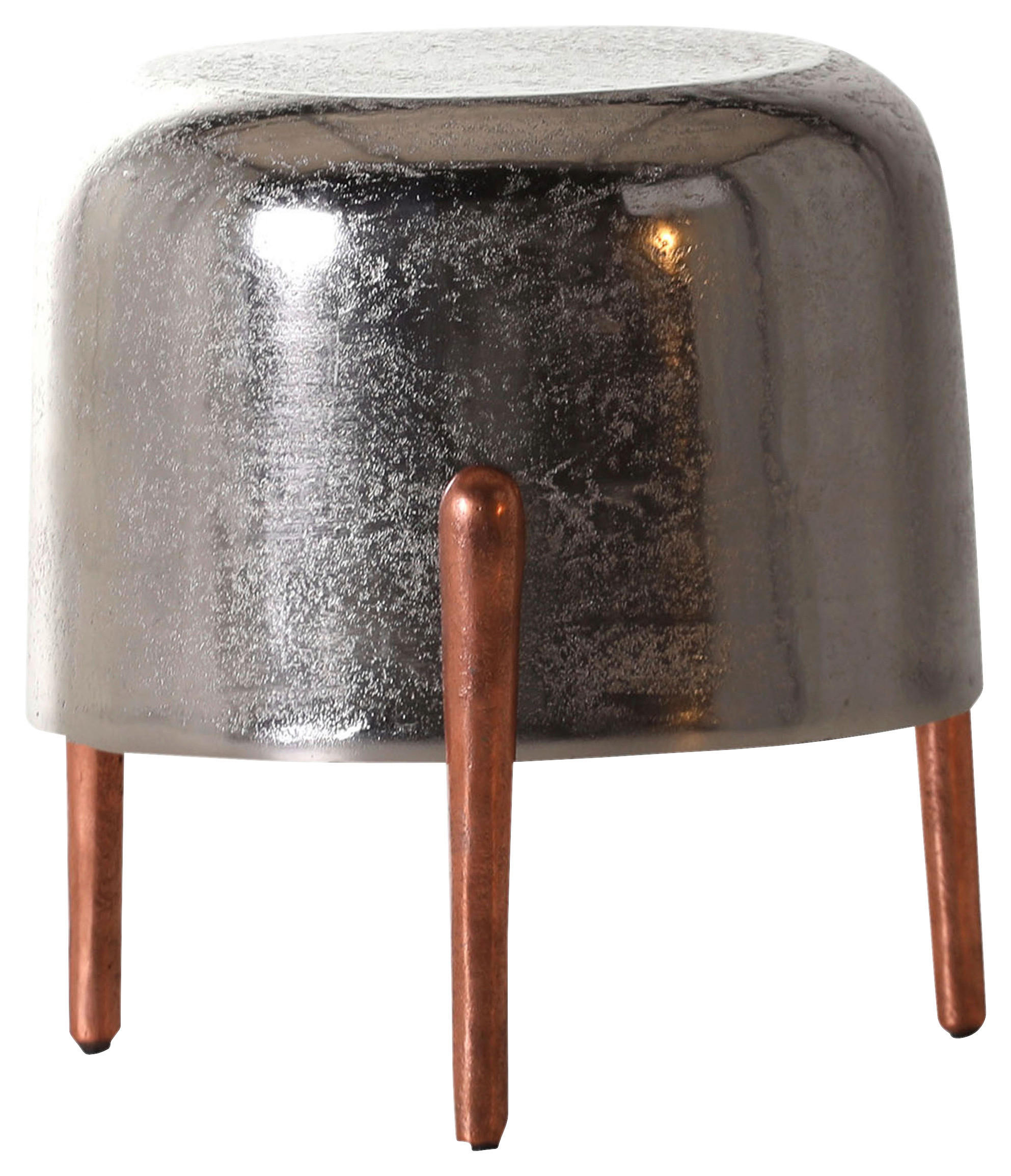 BEISTELLTISCH in Metall 34/34/36 cm  - Silberfarben, Design, Metall (34/34/36cm)