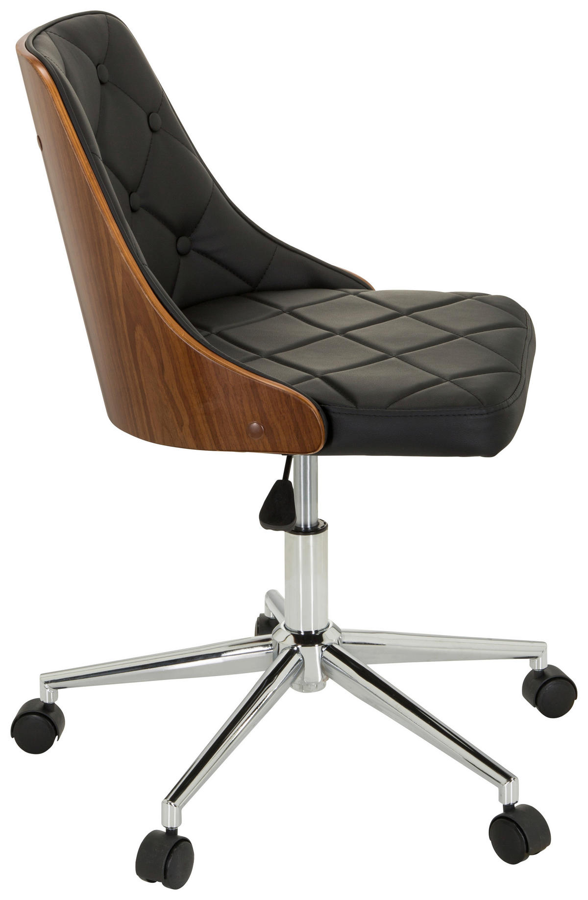 OTOČNÁ ŽIDLE, vzhled kůže, černá, barvy teak - barvy teak/černá, Moderní, kov/dřevo (68/83cm) - MID.YOU