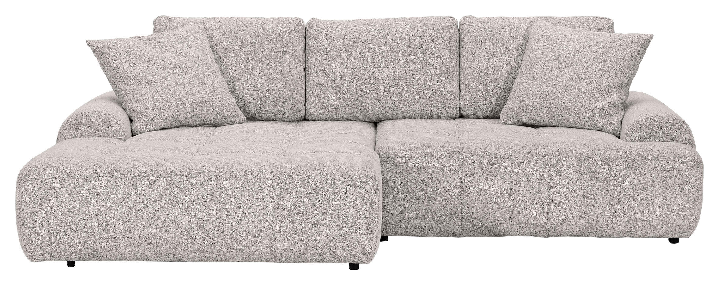 Ecksofa mit Funktion  in Flachgewebe Grau  - Schwarz/Grau, KONVENTIONELL, Kunststoff/Textil (190/277cm) - Carryhome