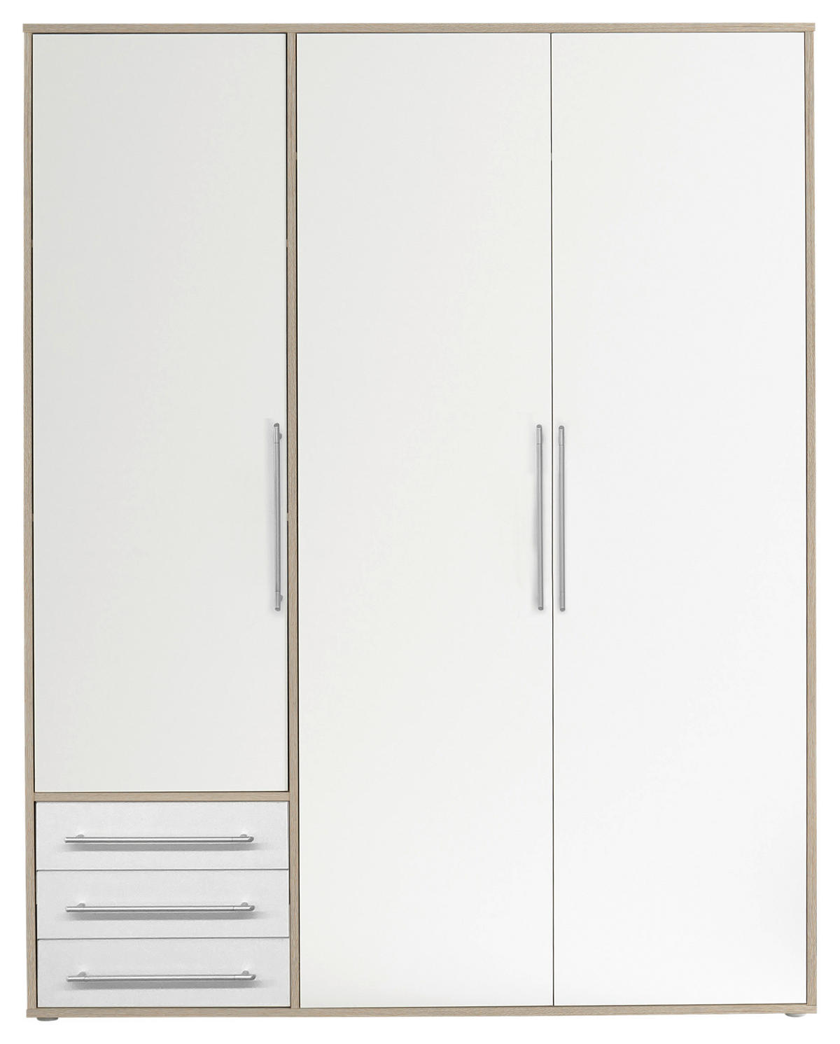 SKRIŇA S OTOČNÝMI DVERAMI, biela, dub San Remo, 155/194/58 cm - biela/dub San Remo, Modern, kompozitné drevo/plast (155/194/58cm) - Livetastic