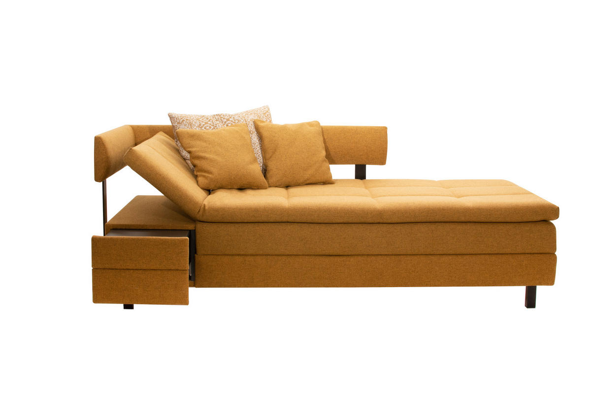 LIEGE in Flachgewebe Braun, Grün  - Schwarz/Braun, MODERN, Textil/Metall (208/77/98cm) - Joka