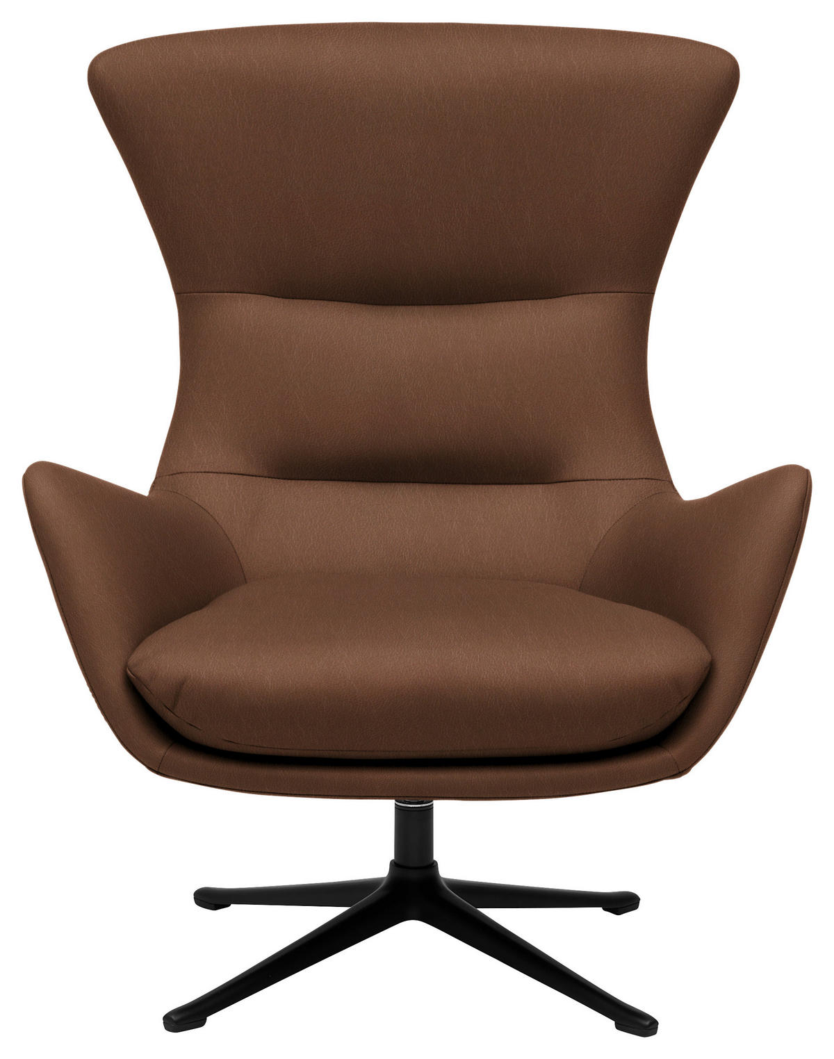 OHRENSESSEL in Braun  - Schwarz/Braun, Design, Leder/Metall (84/104/96cm) - home24
