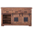 SIDEBOARD  in 145/85/45 cm  - Schwarz/Naturfarben, ROMANTIK / LANDHAUS, Holz/Metall (145/85/45cm) - Landscape