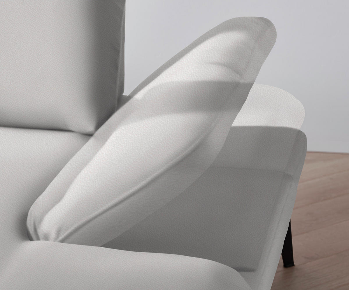 ECKSOFA in Flachgewebe Creme  - Creme/Schwarz, Design, Textil/Metall (180/289cm) - Stylife