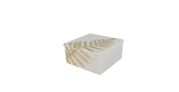 DEKOBOX - Goldfarben/Weiß, LIFESTYLE, Kunststoff (14,5/7,5/14,5cm) - Ambia Home