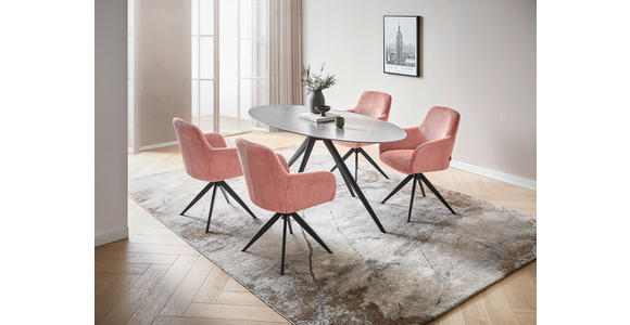 ARMLEHNSTUHL in Eisen Cord - Schwarz/Rosa, Design, Textil/Metall (60,5/82,5/62,5cm) - Novel