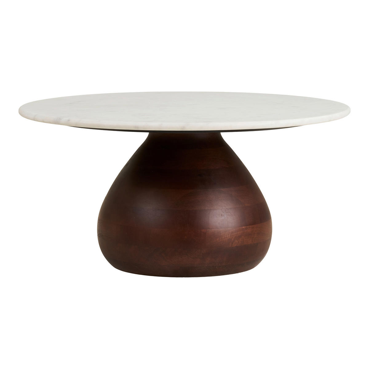 COUCHTISCH70/70/35 cm  in Holz  - Dunkelbraun/Weiß, Design, Holz/Stein (70/70/35cm) - MID.YOU