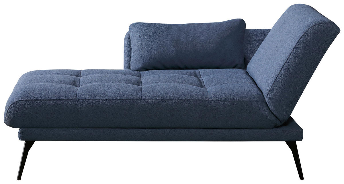 RÉCAMIERE Amira in Dunkelblau  - Schwarz/Dunkelblau, KONVENTIONELL, Textil/Metall (200/85/106cm) - Novel