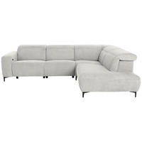ECKSOFA in Cord Weiss  - Weiss/Schwarz, Design, Textil (290/223cm) - Pure Home Lifestyle