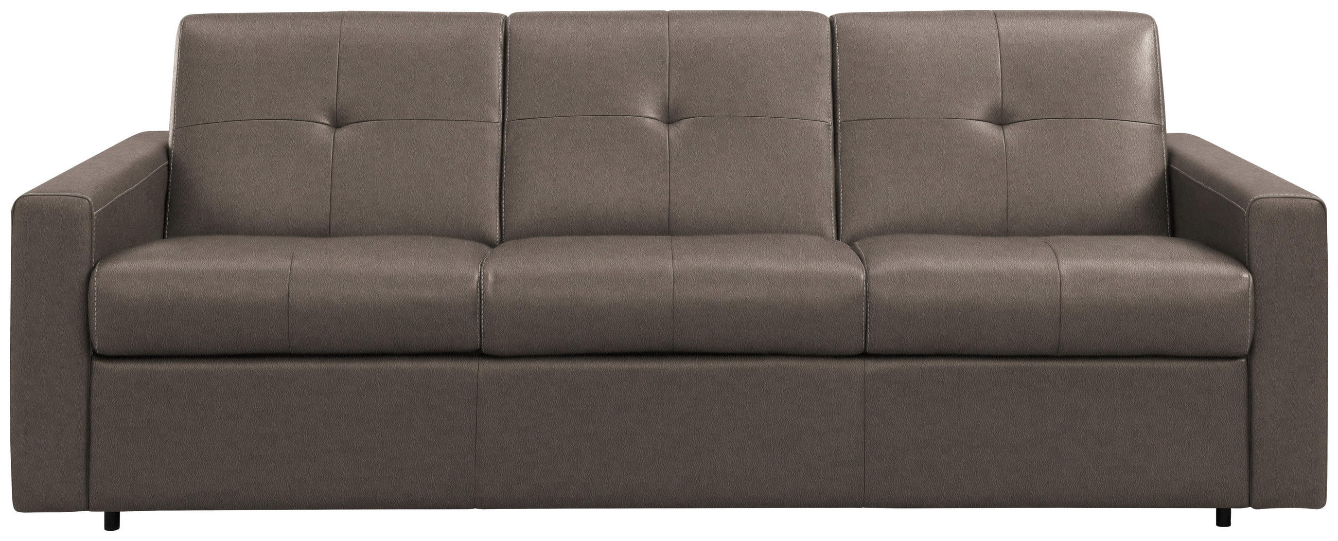 SCHLAFSOFA Taupe  - Taupe/Schwarz, Konventionell, Leder/Kunststoff (206/81/96cm) - Novel