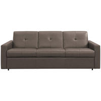 SCHLAFSOFA Bard in Echtleder Taupe  - Taupe/Schwarz, KONVENTIONELL, Leder/Kunststoff (206/81/96cm) - Novel