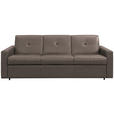 SCHLAFSOFA Bard in Echtleder Taupe  - Taupe/Schwarz, KONVENTIONELL, Leder/Kunststoff (206/81/96cm) - Novel