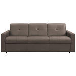SCHLAFSOFA Bard in Echtleder Taupe  - Taupe/Schwarz, KONVENTIONELL, Leder/Kunststoff (206/81/96cm) - Novel