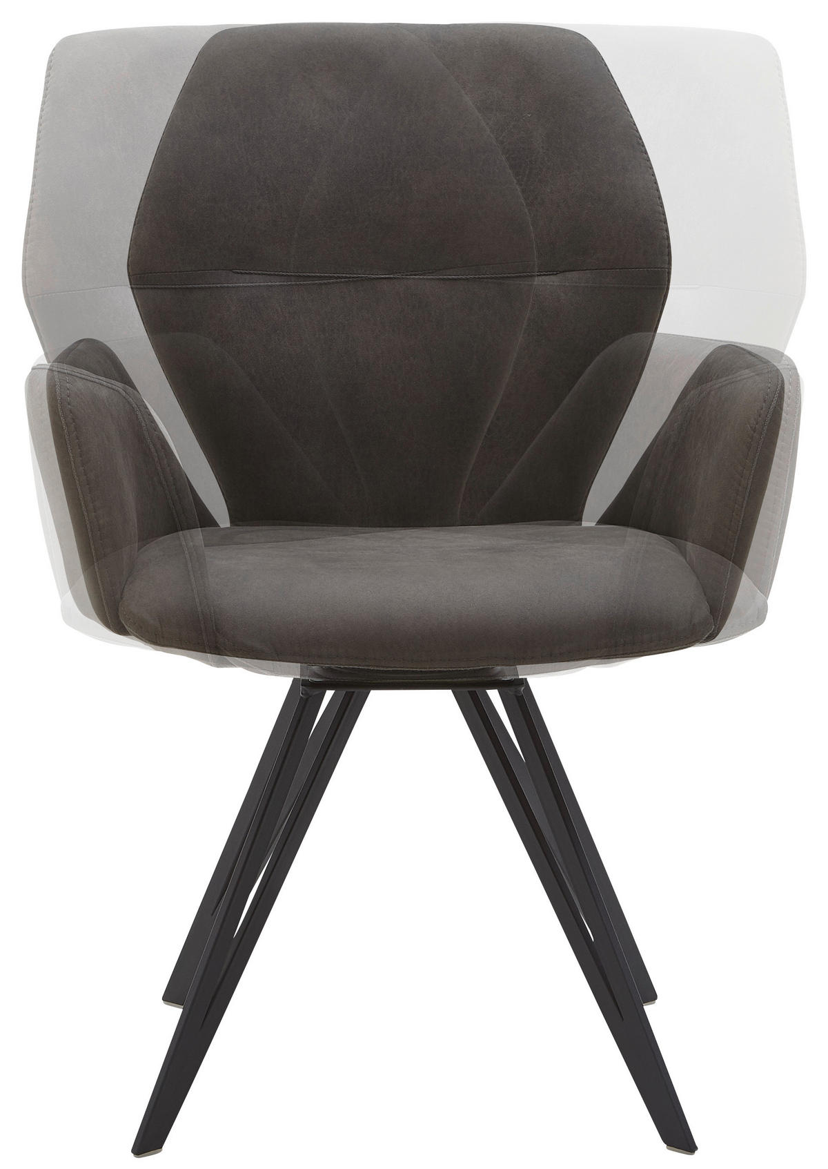 ARMLEHNSTUHL  in Eisen Webstoff, Mikrofaser  - Anthrazit/Schwarz, Design, Textil/Metall (62/91/59cm) - Valnatura