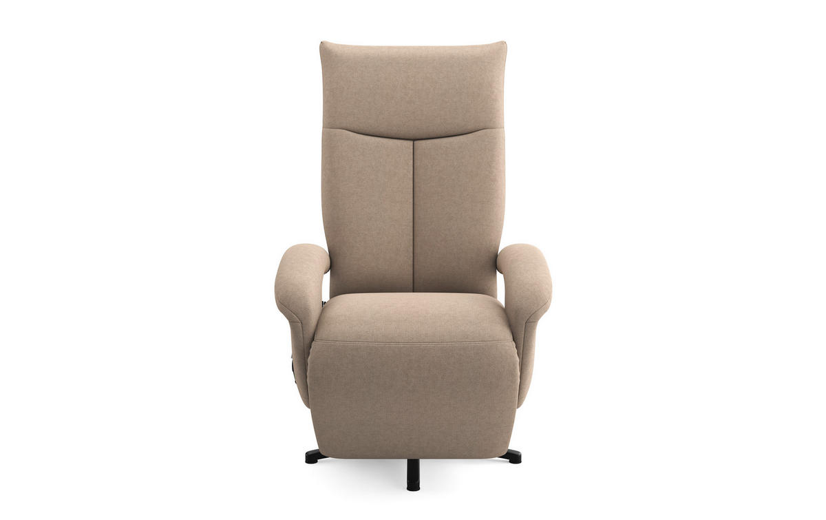 SESSEL in Flachgewebe Taupe  - Taupe/Schwarz, KONVENTIONELL, Textil/Metall (74/112/82cm) - Sit & More