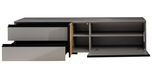 LOWBOARD in 187/48/45 cm - Greige/Nussbaumfarben, Design, Holz/Holzwerkstoff (187/48/45cm) - Moderano