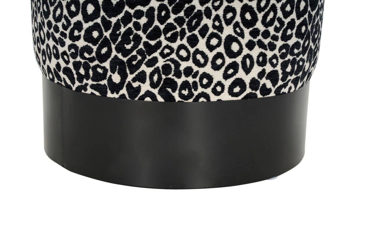 HOCKER in Textil Schwarz, Weiß  - Schwarz/Weiß, KONVENTIONELL, Textil/Metall (35/42/35cm) - Xora