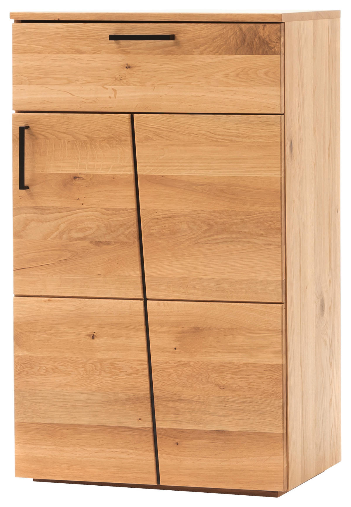 SCHUHSCHRANK Asteiche teilmassiv Eichefarben  - Eichefarben/Schwarz, Natur, Holz/Holzwerkstoff (60/101/40cm)