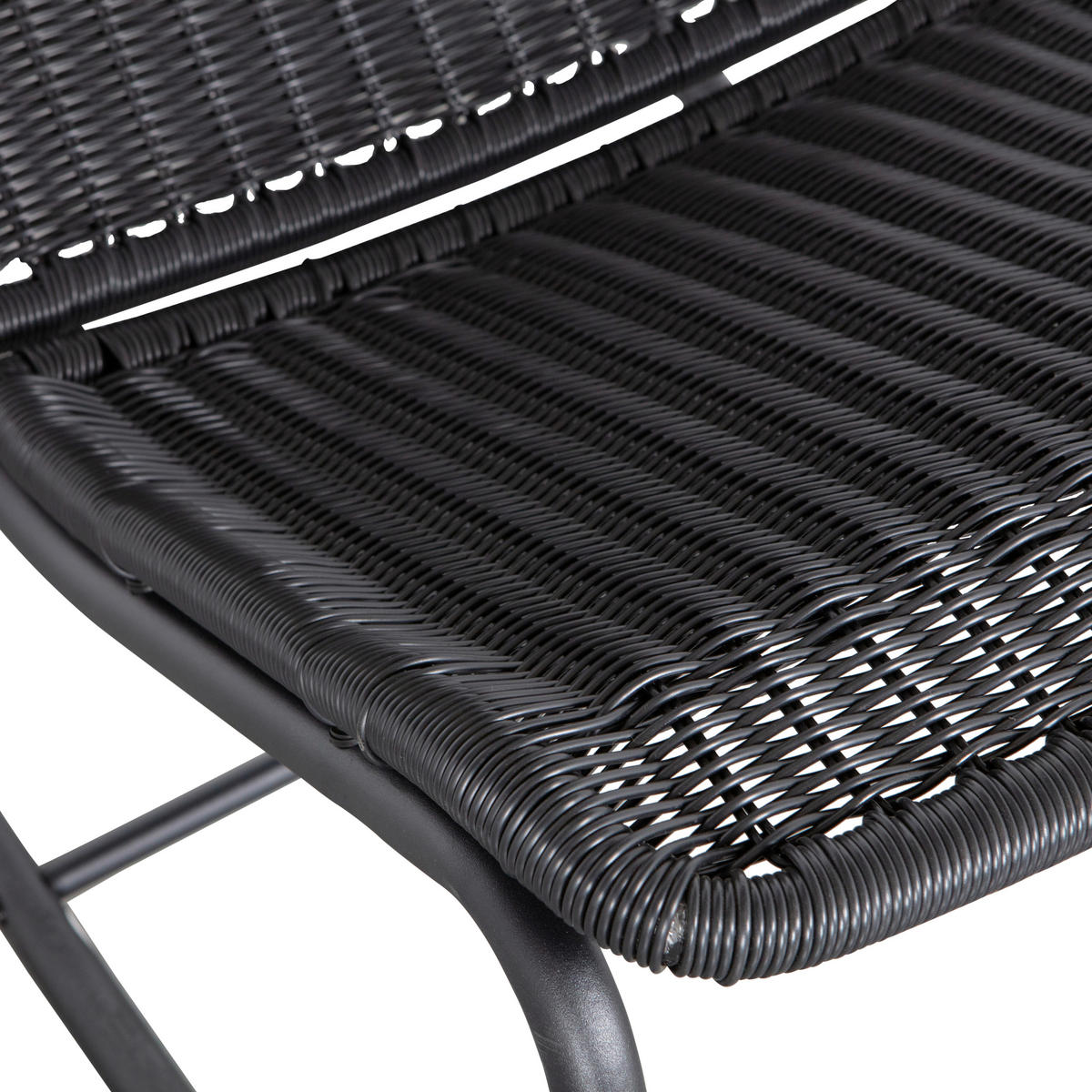 SCHAUKELSTUHL in beschichtet Schwarz  - Schwarz, Design, Textil/Metall (51/97/95cm) - Livetastic
