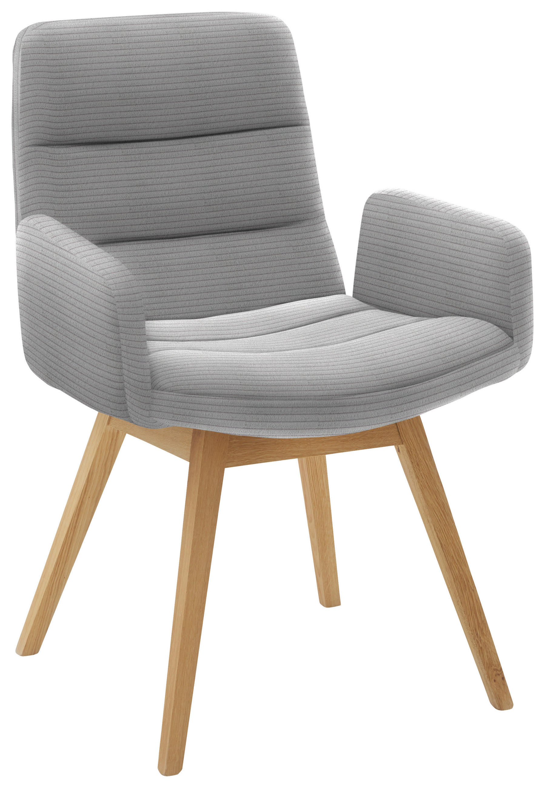 ARMLEHNSTUHL  in Cord  - Naturfarben/Grau, Design, Holz/Textil (61/88/66cm) - Dieter Knoll