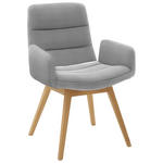 ARMLEHNSTUHL  in Cord  - Naturfarben/Grau, Design, Holz/Textil (61/88/66cm) - Dieter Knoll