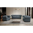 CHESTERFIELD-SESSEL - Wengefarben/Graublau, LIFESTYLE, Holz/Textil (115/76,5/96cm) - Landscape