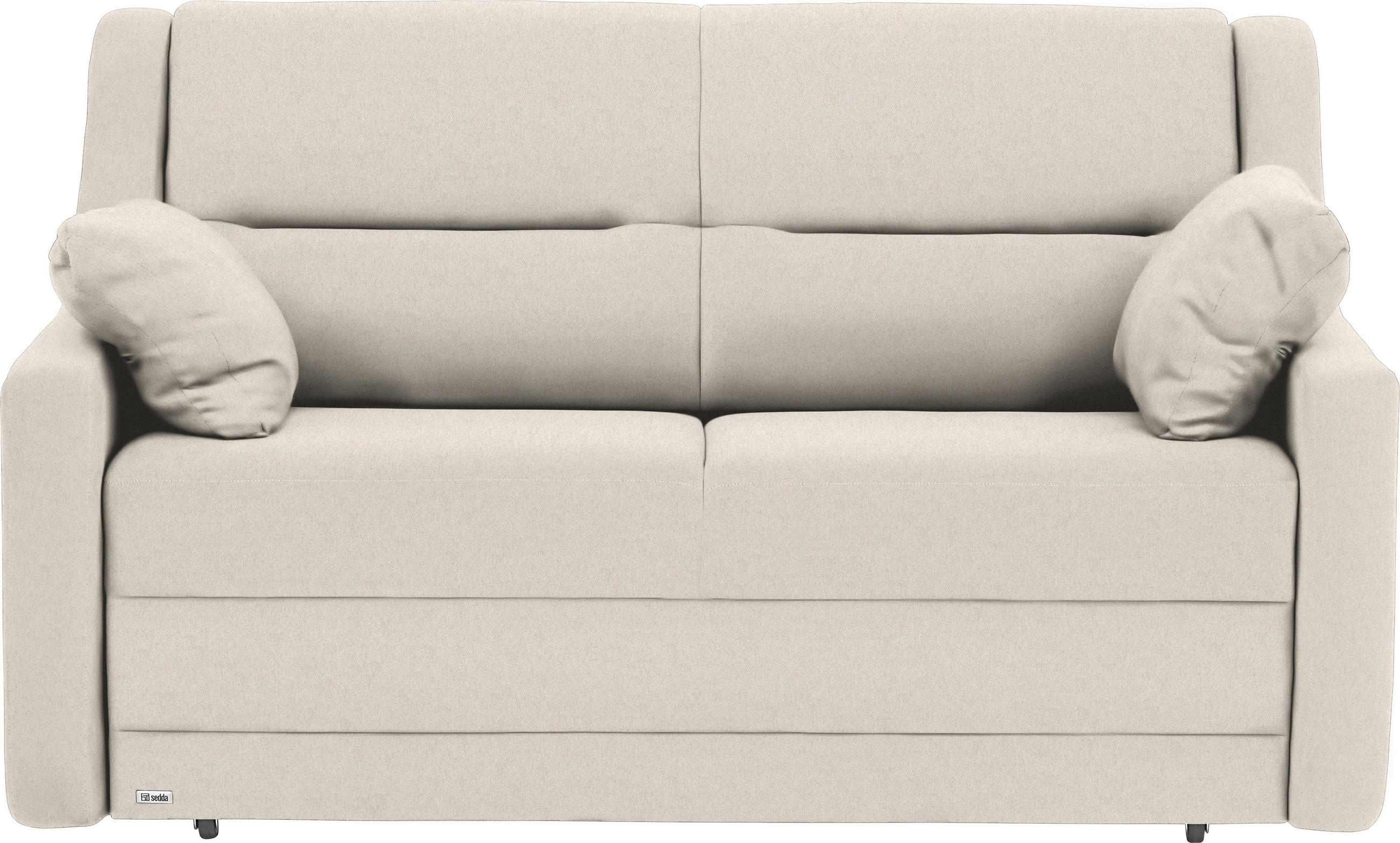 SCHLAFSOFA  mit Lederauswahl, Stoffauswahl, Schlafen auf Sitzhöhe, Hocker erhältlich, Rückenfutter Flachgewebe Naturfarben  - Schwarz/Naturfarben, KONVENTIONELL, Kunststoff/Textil (152/88/91cm) - Sedda