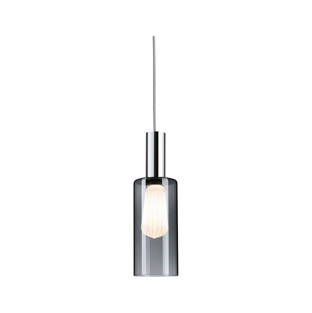 SCHIENENSYSTEM-LEUCHTENSCHIRM - Grau, Basics, Glas (10/21cm) - Paulmann