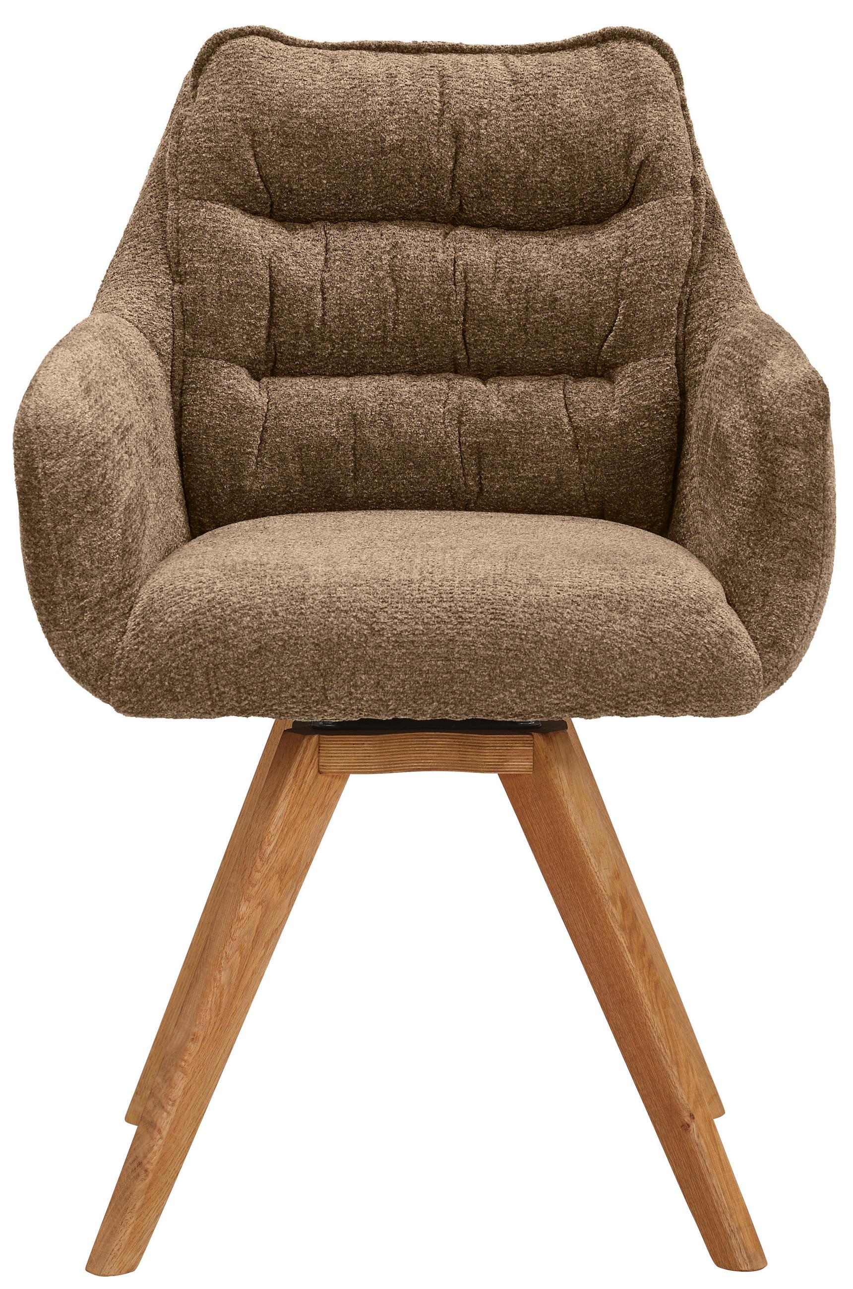 ARMLEHNSTUHL  in Chenille  - Eichefarben/Braun, KONVENTIONELL, Holz/Textil (59/86/69,5cm) - Linea Natura