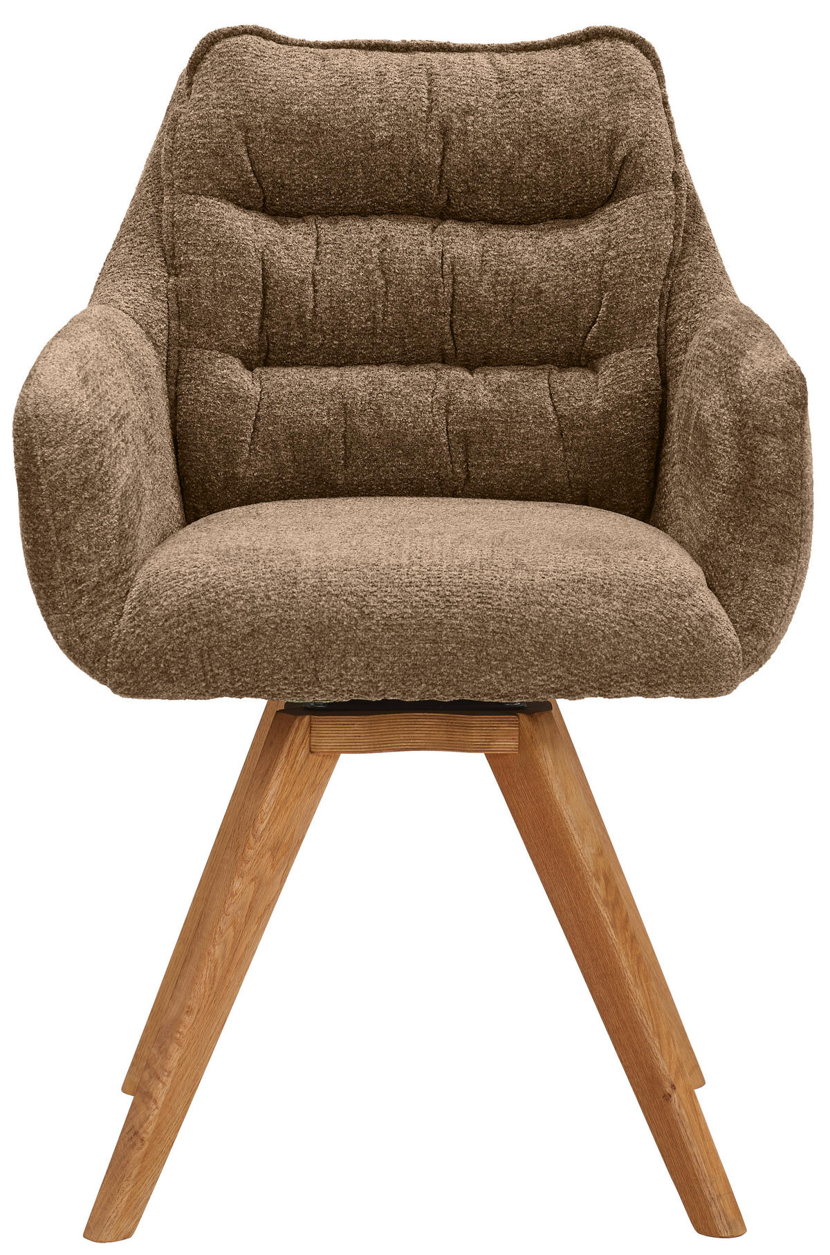 ARMLEHNSTUHL  in Chenille  - Eichefarben/Braun, KONVENTIONELL, Holz/Textil (59/86/69,5cm) - Linea Natura