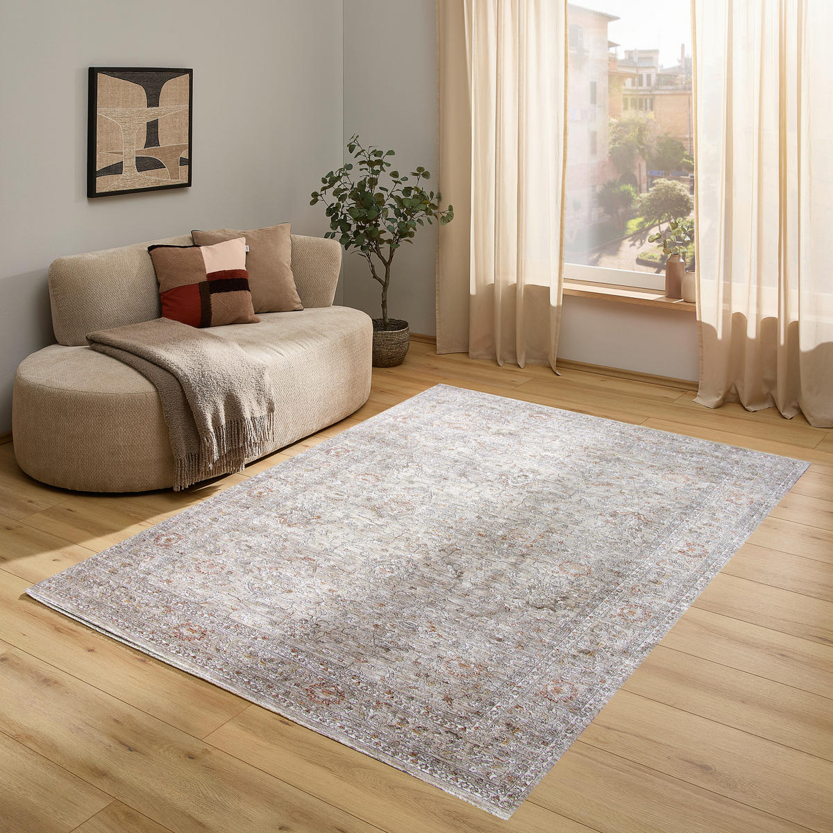 TKANÝ KOBEREC, 190/300 cm krémová - krémová, Design, textil (190/300cm) - Novel