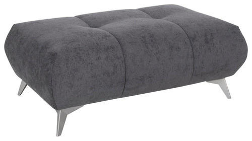 HOCKER in Textil Schwarz - Edelstahlfarben/Schwarz, Lifestyle, Textil/Metall (120/43/70cm) - Hom`in