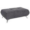 HOCKER in Textil Schwarz  - Edelstahlfarben/Schwarz, Lifestyle, Textil/Metall (120/43/70cm) - Hom`in