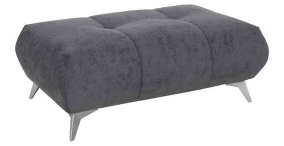 HOCKER Webstoff Schwarz  - Edelstahlfarben/Schwarz, LIFESTYLE, Textil/Metall (120/43/70cm) - Hom`in