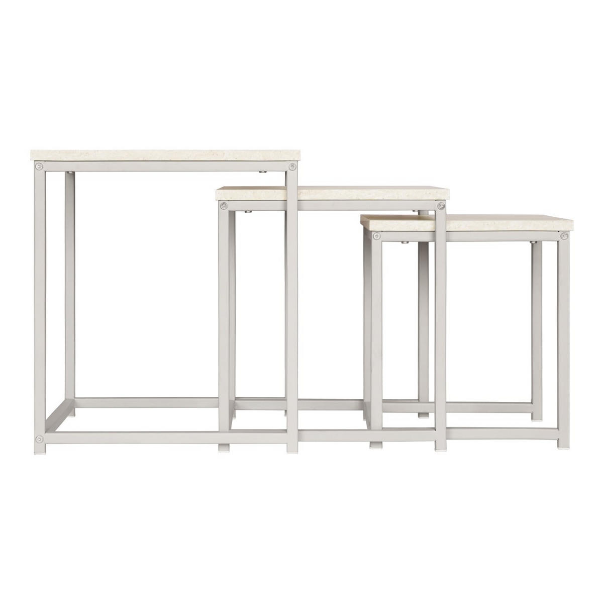 BEISTELLTISCHSET quadratisch Creme, Kaschmir, Elfenbein  - Kaschmir/Elfenbein, Design, Holzwerkstoff/Metall (40/40/44,5cm) - MID.YOU