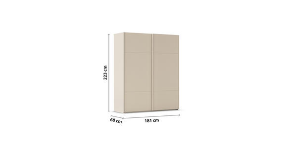 SCHWEBETÜRENSCHRANK 181/223/68 cm 2-türig Champagner - Champagner, KONVENTIONELL, Holzwerkstoff/Metall (181/223/68cm) - Novel